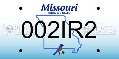 002IR2 Missouri License Plate