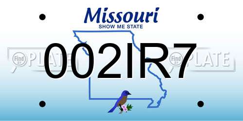 002IR7 Missouri License Plate