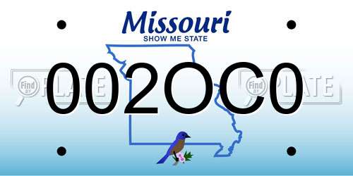 002OC0 Missouri License Plate