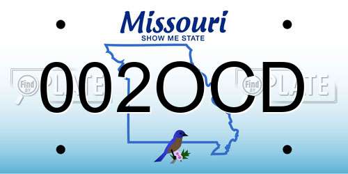002OCD Missouri License Plate