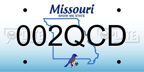 002QCD Missouri License Plate
