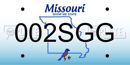 002SGG Missouri License Plate