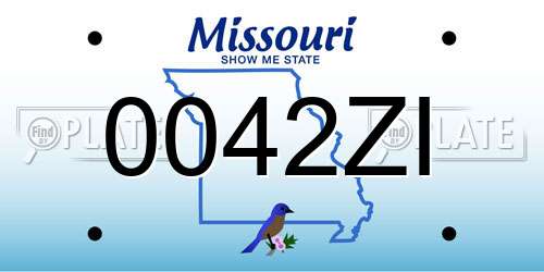 0042ZI Missouri License Plate