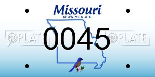 0045 Missouri License Plate