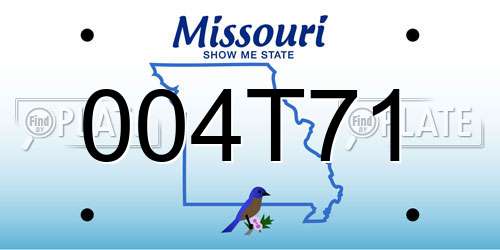 004T71 Missouri License Plate