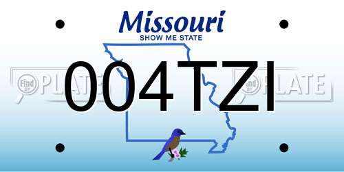 004TZI Missouri License Plate