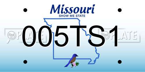 005TS1 Missouri License Plate