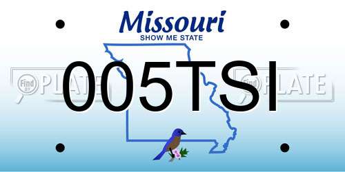 005TSI Missouri License Plate