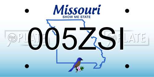 005ZSI Missouri License Plate