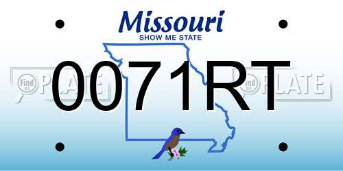 0071RT Missouri License Plate