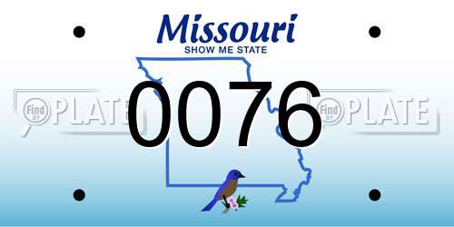 0076 Missouri License Plate