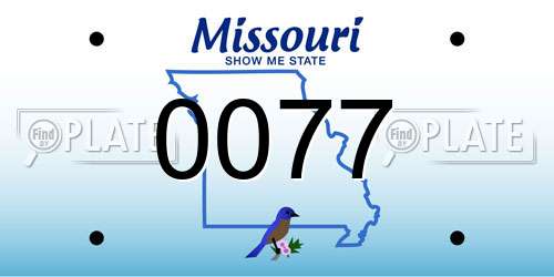 0077 Missouri License Plate