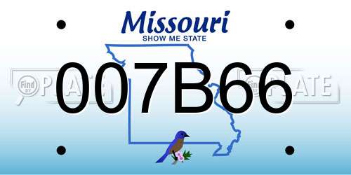 007B66 Missouri License Plate