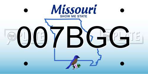 007BGG Missouri License Plate