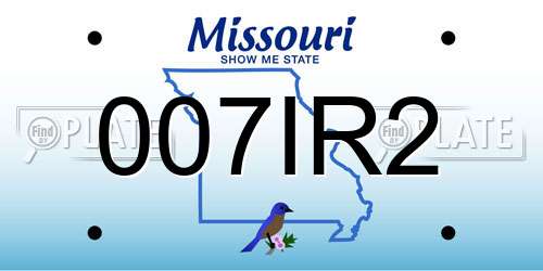 007IR2 Missouri License Plate