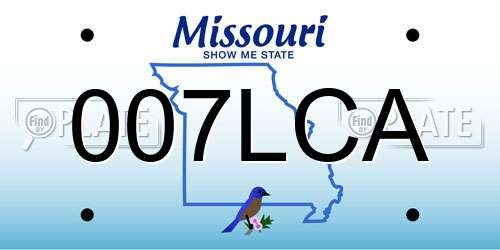 007LCA Missouri License Plate