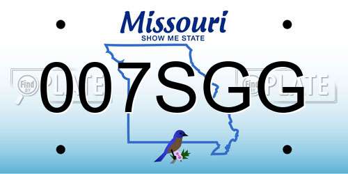 007SGG Missouri License Plate