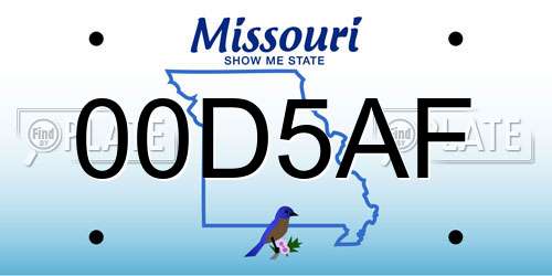 00D5AF Missouri License Plate