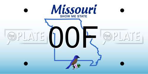 00F Missouri License Plate