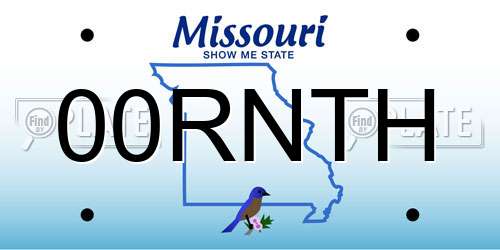 00RNTH Missouri License Plate