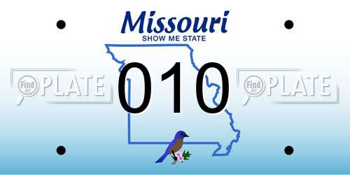 010 Missouri License Plate