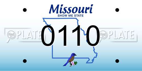0110 Missouri License Plate