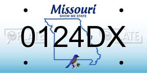 0124DX Missouri License Plate