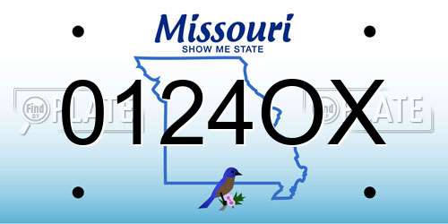 0124OX Missouri License Plate