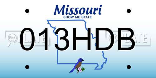 013HDB Missouri License Plate