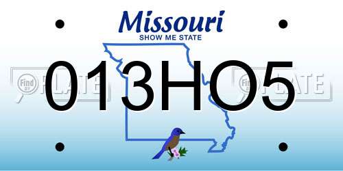 013HO5 Missouri License Plate