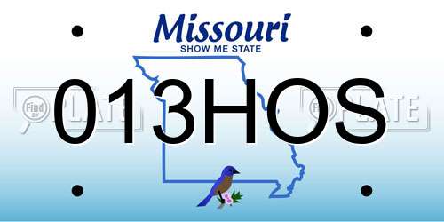 013HOS Missouri License Plate