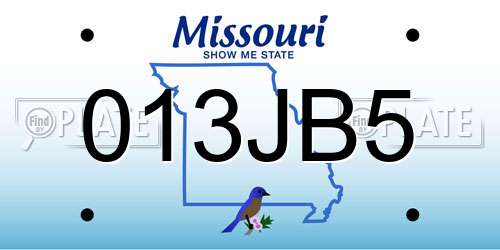 013JB5 Missouri License Plate