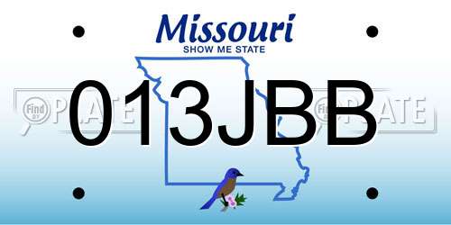 013JBB Missouri License Plate