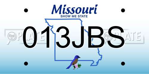 013JBS Missouri License Plate