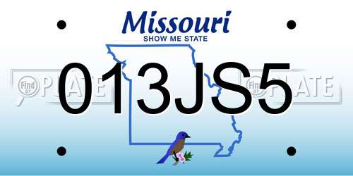 013JS5 Missouri License Plate