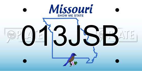 013JSB Missouri License Plate