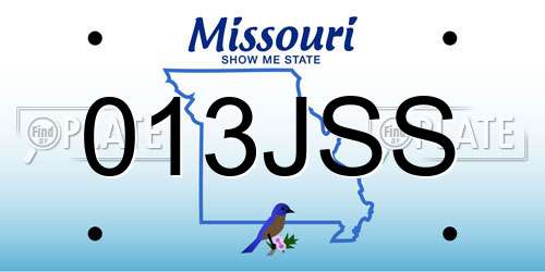 013JSS Missouri License Plate