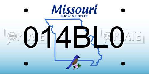 014BL0 Missouri License Plate