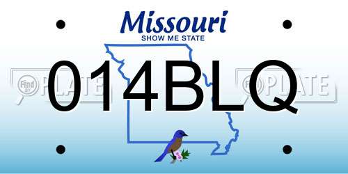 014BLQ Missouri License Plate