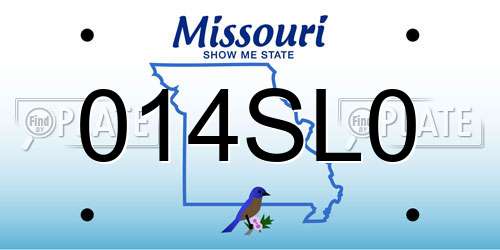 014SL0 Missouri License Plate