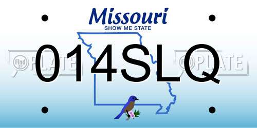 014SLQ Missouri License Plate