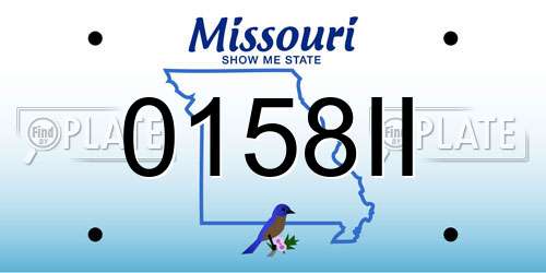 0158II Missouri License Plate