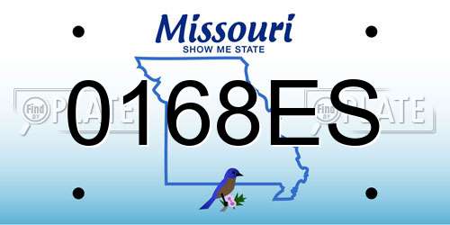 0168ES Missouri License Plate