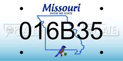 016B35 Missouri License Plate