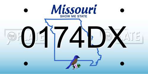 0174DX Missouri License Plate