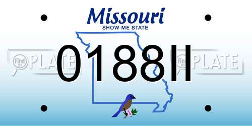 0188II Missouri License Plate