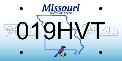 019HVT Missouri License Plate