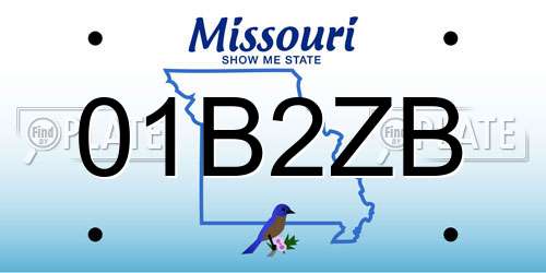 01B2ZB Missouri License Plate