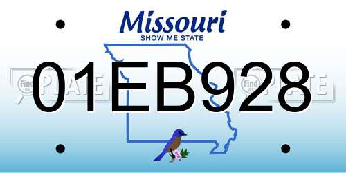 01EB928 Missouri License Plate