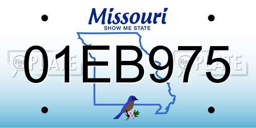 01EB975 Missouri License Plate